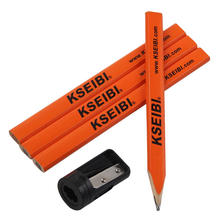 KSEIBI Professional Wooden Triangle Carpenter Pencil With Pencil Sharpener